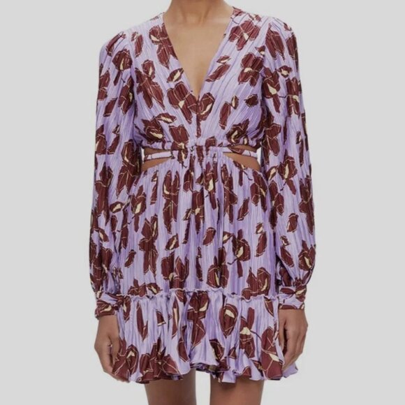 Jonathan Simkhai Londyn Floral Mini Dress XL Purple NWOT - Picture 1 of 4